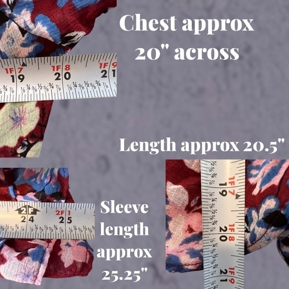 FREE PEOPLE NWT Maybel Tie Front Long Bell Sleeve Semi-Sheer Ruffle Blouse/Md - Picture 16 of 16